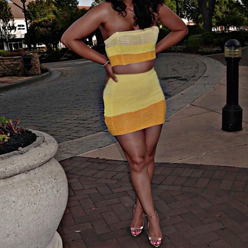 Yellow and Orange Women's Skirt
